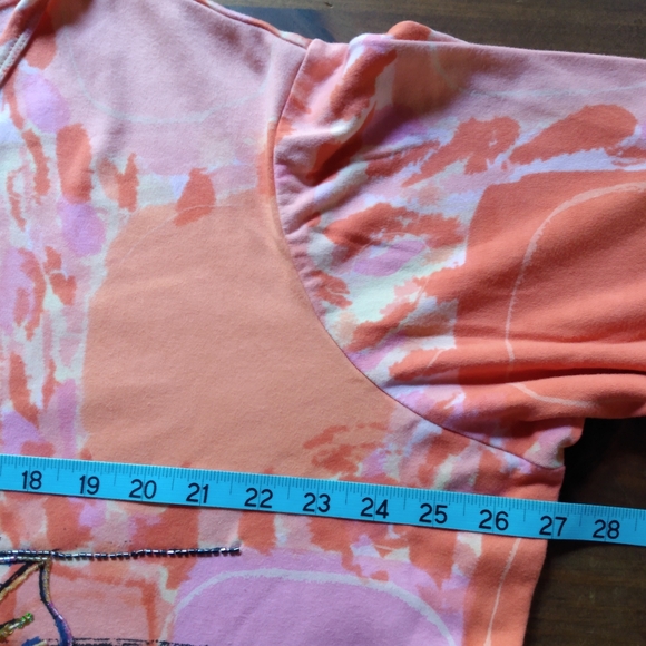 Indigo Moon Floral Print VNeck Top with Sequin/Bead Detail - Picture 2 of 5